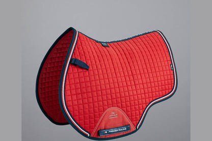 Description:Close Contact European Cotton Saddle Pad - GP/Jump Square_Colour:Red_Position:1