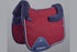 Description:Close Contact Merino Wool European Saddle Pad - Dressage Square_Colour:Burgundy/Navy Wool_Position:1