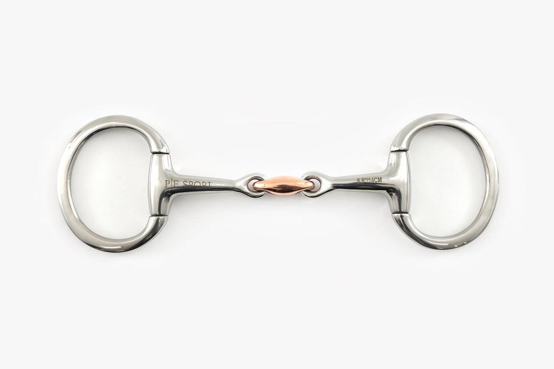 Description:Eggbutt Snaffle with Copper Lozenge_Colour:Metal