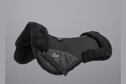 Description:Merino Wool Saddle Pad - Half Pad_Colour:Black/Black Wool_Position:1