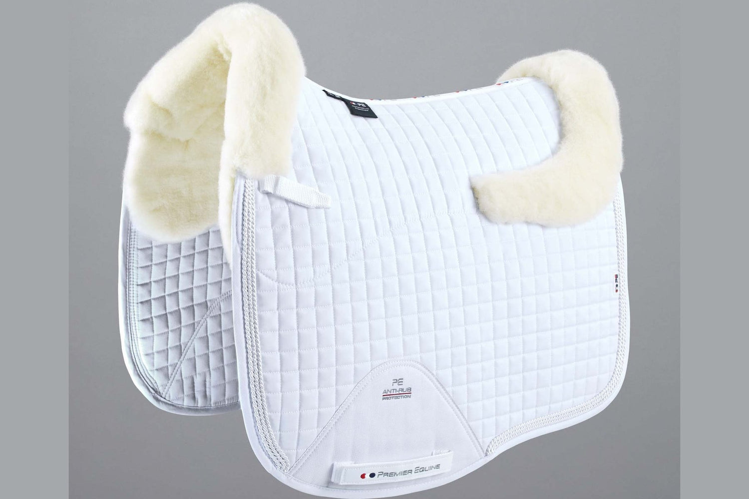 Description:Pony Close Contact Merino Wool Half Lined European Dressage Square_Colour:White/Natural Wool_Position:1