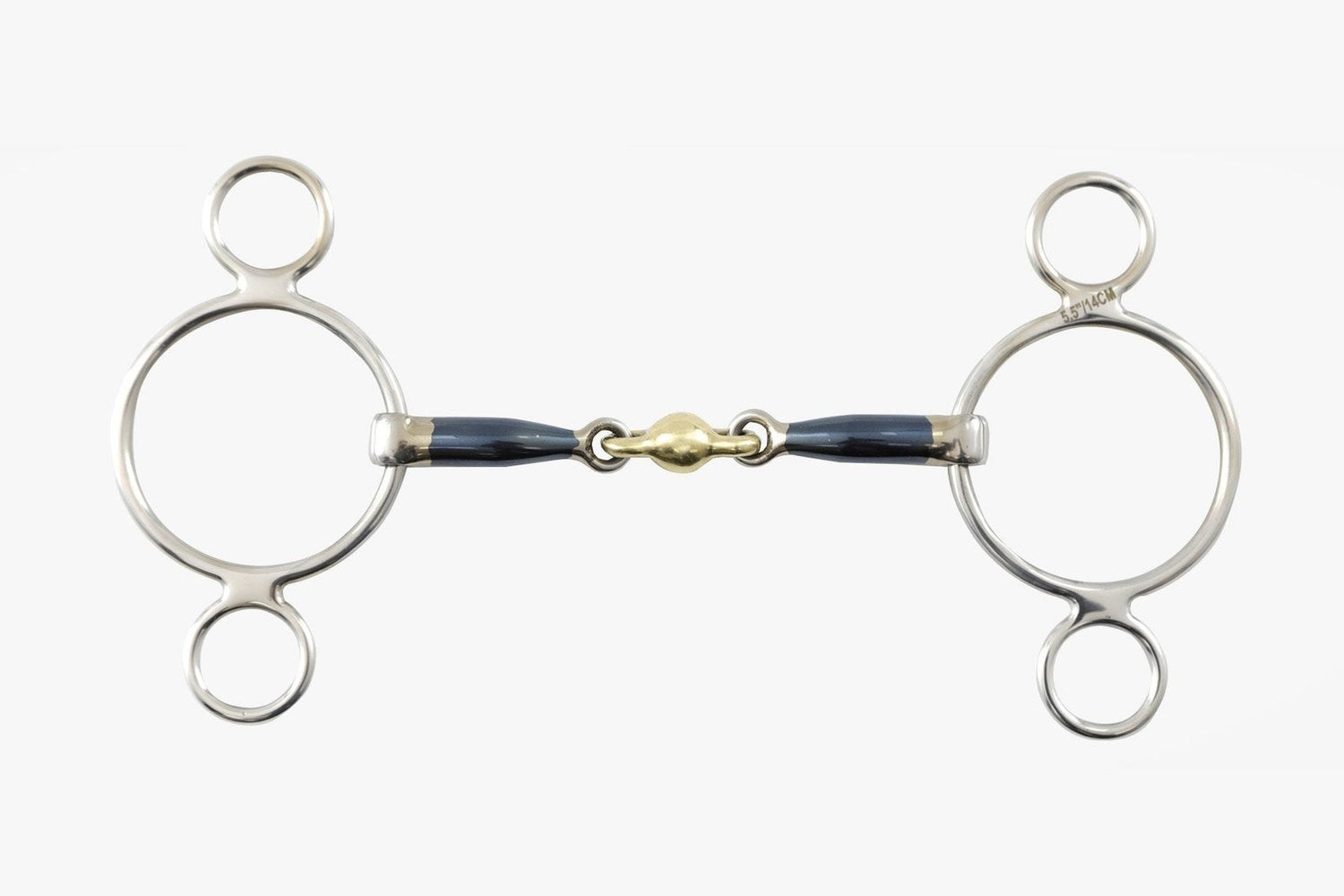 Description:Blue Sweet Iron Two Ring Gag with Brass Alloy Lozenge_Colour:Metal