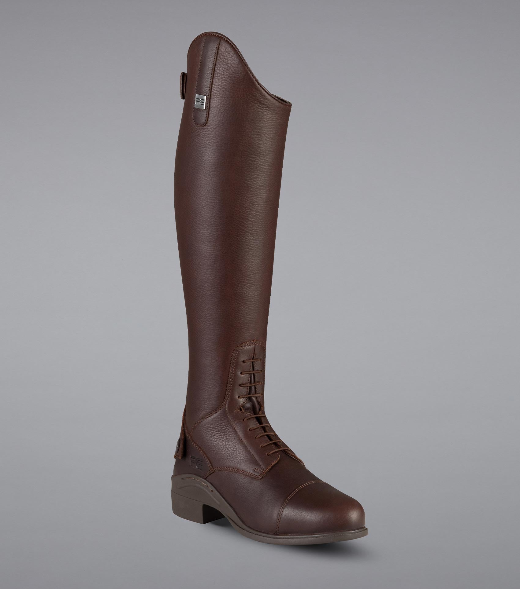 Description:Vallardi Ladies Leather Field Tall Riding Boot_Colour:Brown_Position:1