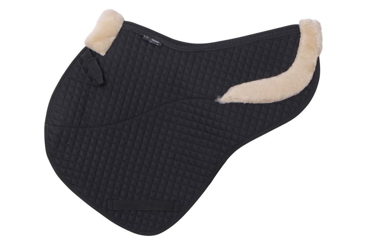 Cavallino CC Jump Shaped Lambswool Saddlecloth - Black Natural