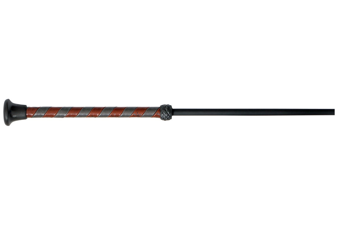 Fleck Dressage Whip Silk Touch Grip - Black