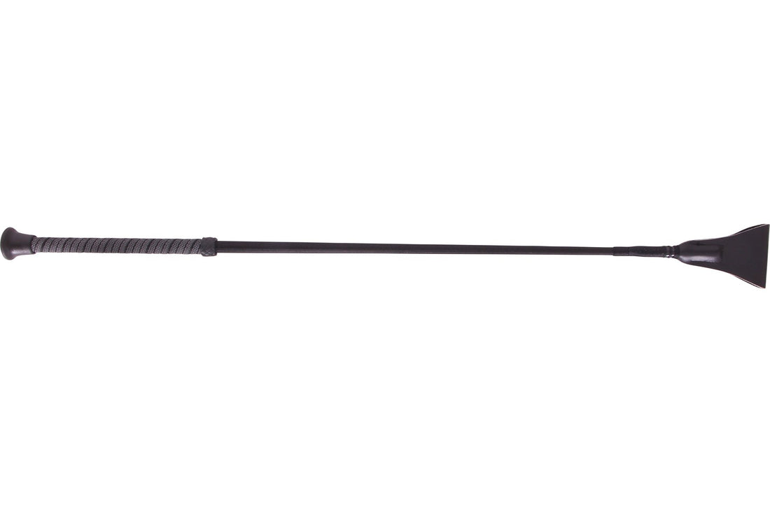 Fleck Riding Whip With Sure Grip Handle - Black