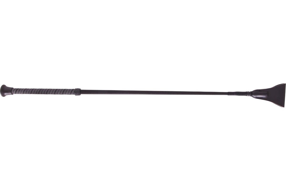 Fleck Riding Whip With Sure Grip Handle - Black