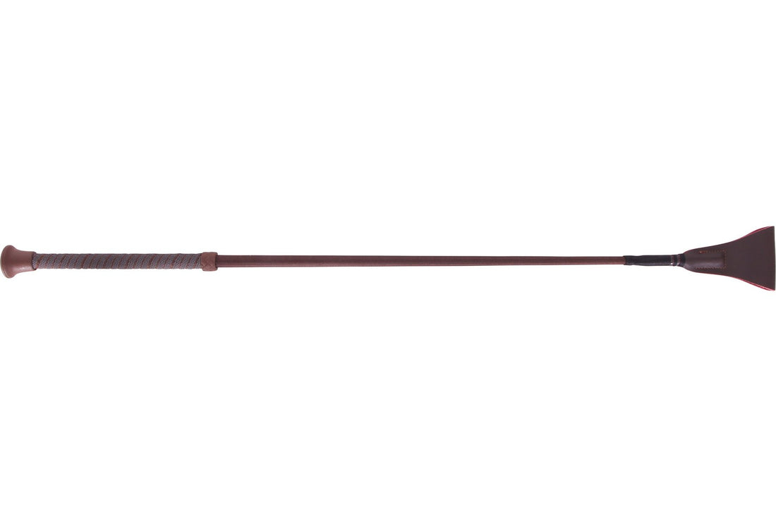 Fleck Riding Whip With Sure Grip Handle - Brown