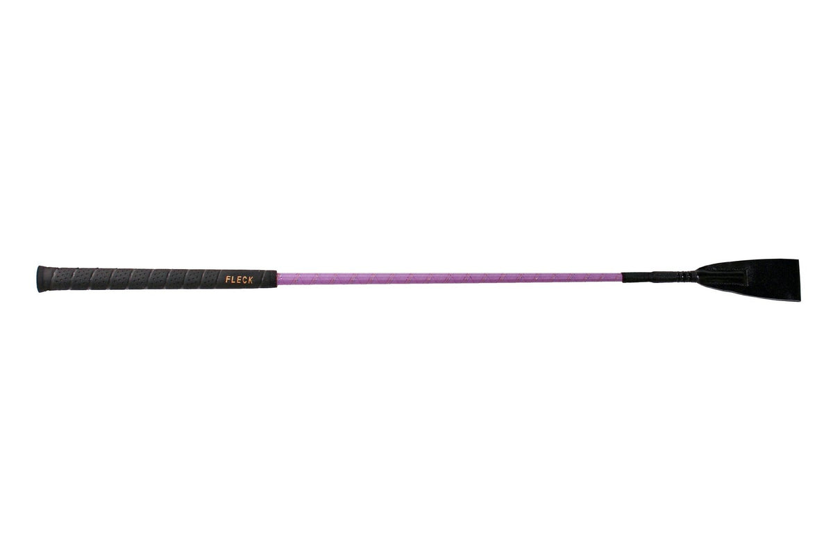 Fleck Rubber Grip Riding Whip With Flecks - Lilac