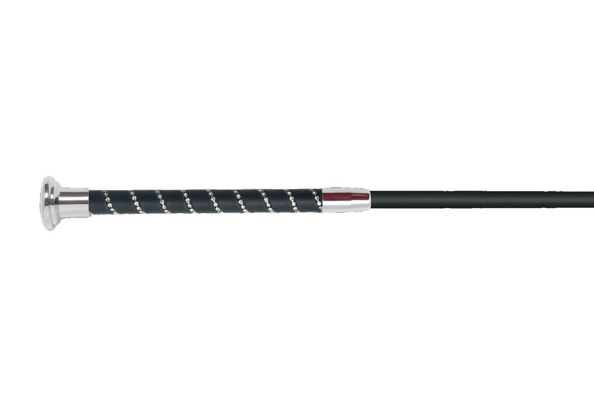 Fleck Silk Touch Dressage Whip Crystal Grip - 4