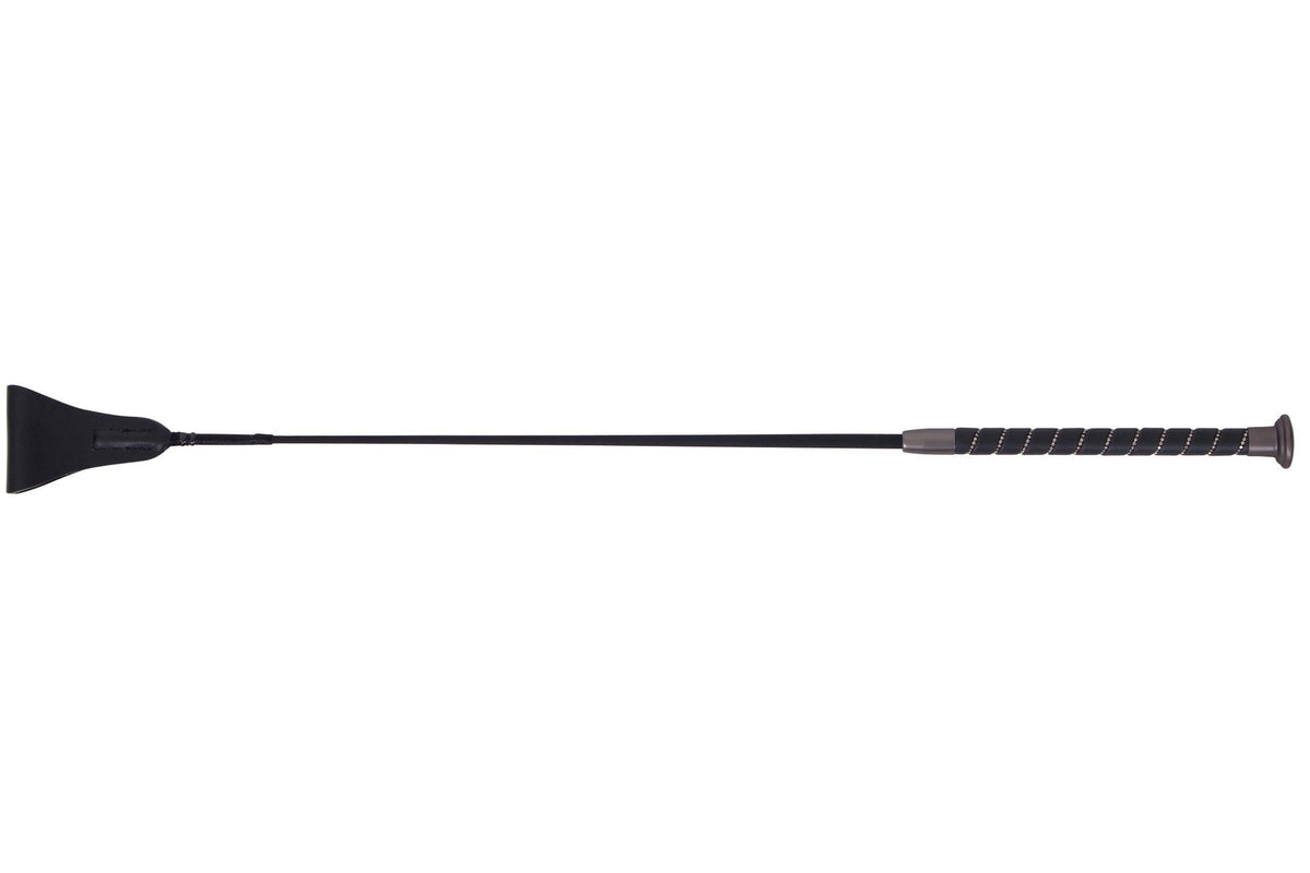 Fleck Silk Touch Riding Whip Crystal Grip - Graphite