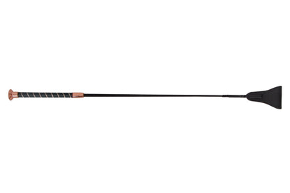 Fleck Silk Touch Riding Whip Crystal Grip - Rose Gold