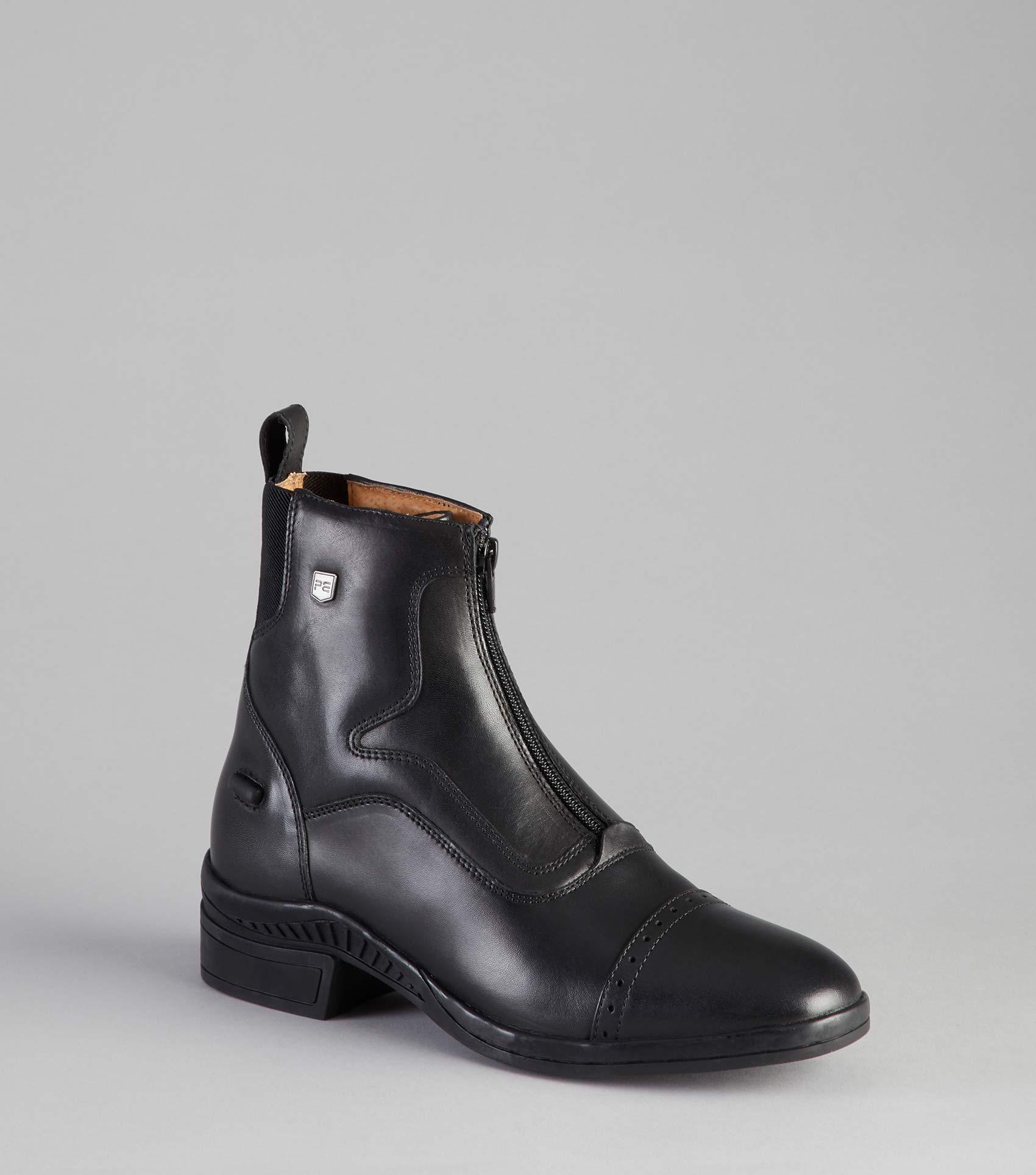 Description:Loxley Ladies Leather Paddock/Riding Boots_Colour:Black_Position:1