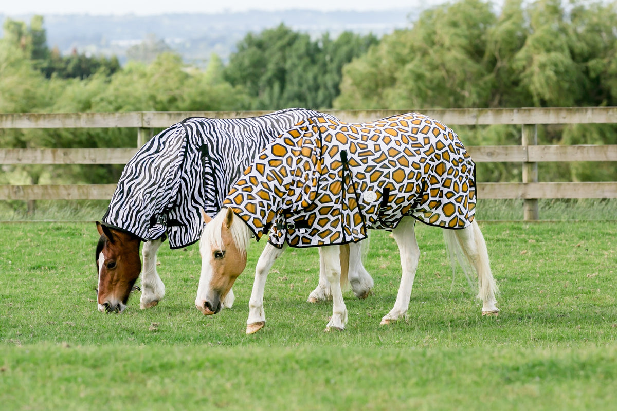 NZ Tack Giraffe Mesh Fly Combo - Grazing