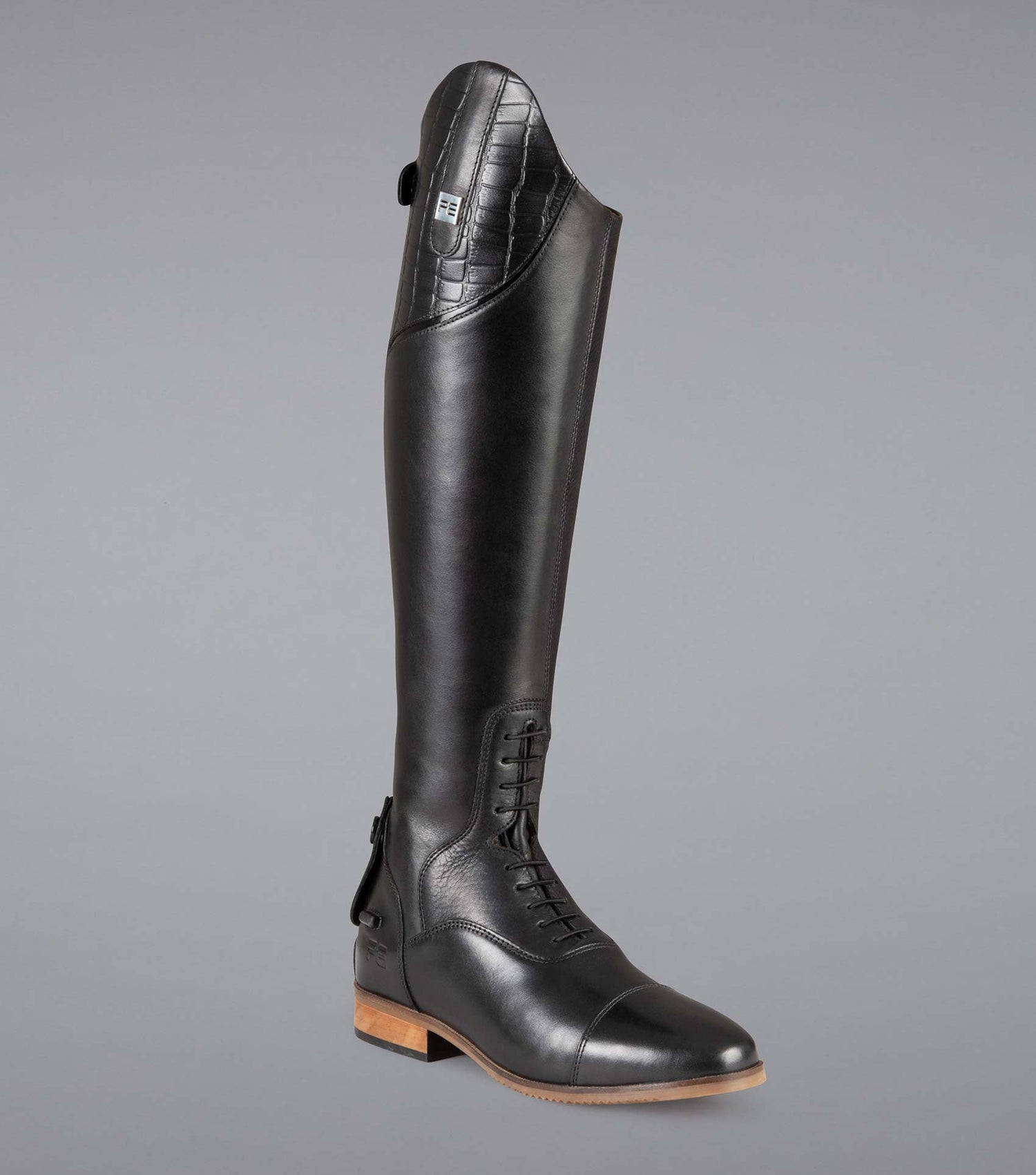 Description:Passaggio Ladies Leather Field Tall Riding Boot_Colour:Black_Position:1